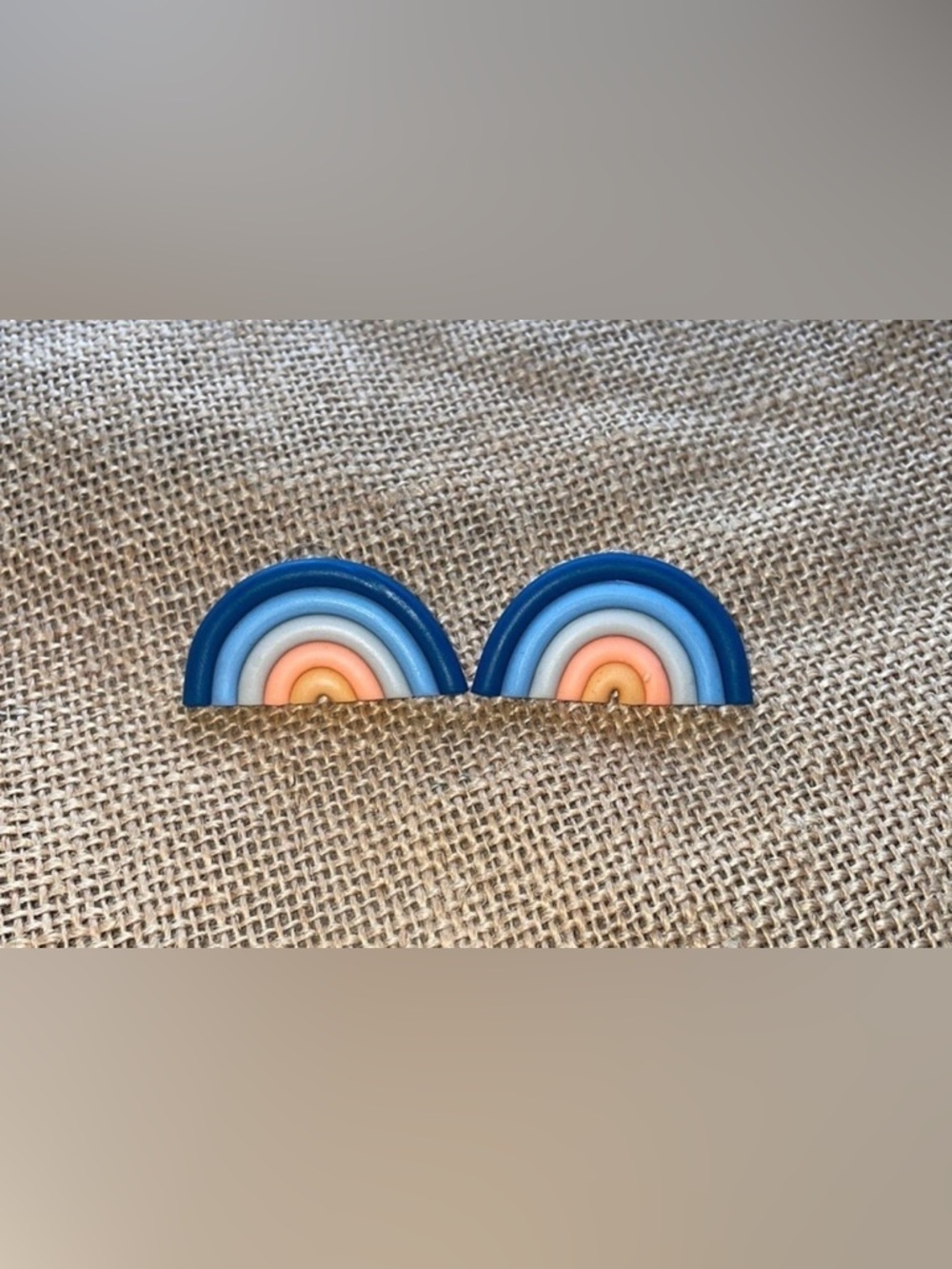 Clay Rainbow Blue tone Earrings In style New